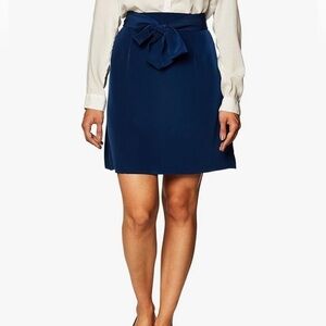 NWT Paris Sunday Blue Faux Tie Waist A Line Mini Skirt Size 8